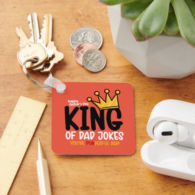 Personalise King of Dad Jokes Key Ring (Desk)