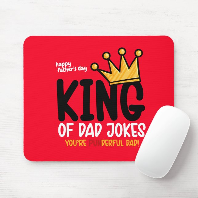 Personalise King of Dad Jokes Mouse Pad (With Mouse)