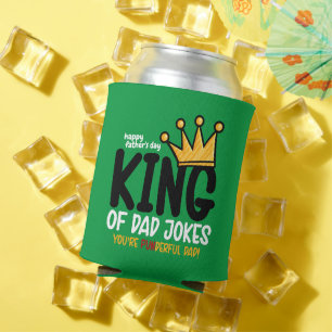 Personalise King of Dad Jokes Water Bottle Can Cooler