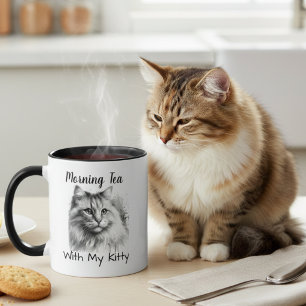 Personalise Kitty Drawing Photo Mug