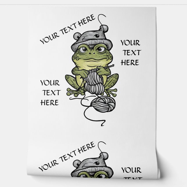 Personalise Knitting Frog Erase  or Edit Text Wallpaper (Unrolling)