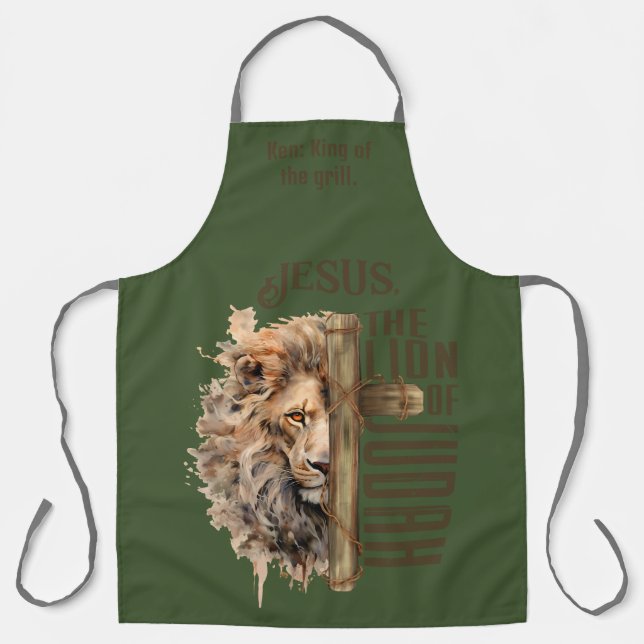 Personalise l Scripture l Jesus l Lion, man's Apron (Front)