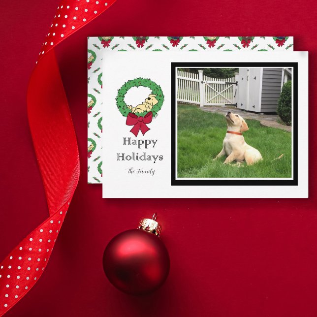 Personalise Lab Puppy Wreath Simple Photo Template (Creator Uploaded)