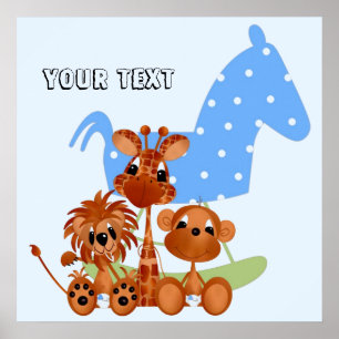 Personalise Large Canvas Jungle Babies Poster