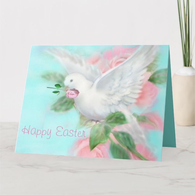 Personalise large "Happy Easter" Dove Card (Front)