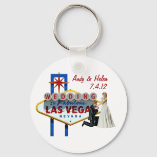 Personalise Las Vegas Wedding Keepsake Keychain