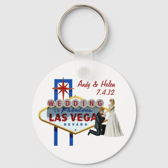 Personalise Las Vegas Wedding Keepsake Keychain (Front)