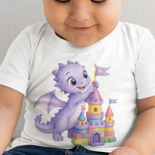 Personalise Lavender Baby Dragon Making Toy Castle T-Shirt