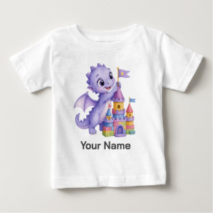 Personalise Lavender Baby Dragon Making Toy Castle T-Shirt