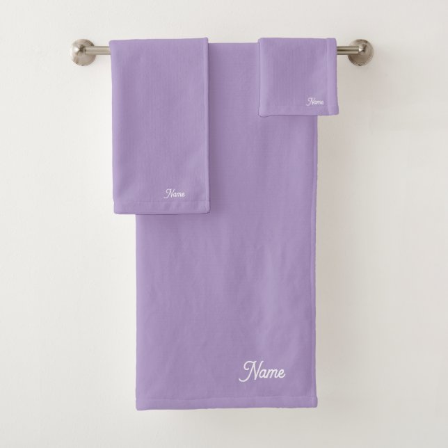 Personalise Lavender Gift Personal      Bath Towel Set (Insitu)