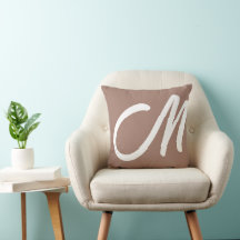 Personalise Letter Pillow Gifts for her Brown