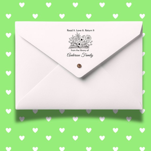 Personalise Library Return Address  Rubber Stamp (Create a unique touch for your books with a personalized library return address rubber stamp.)
