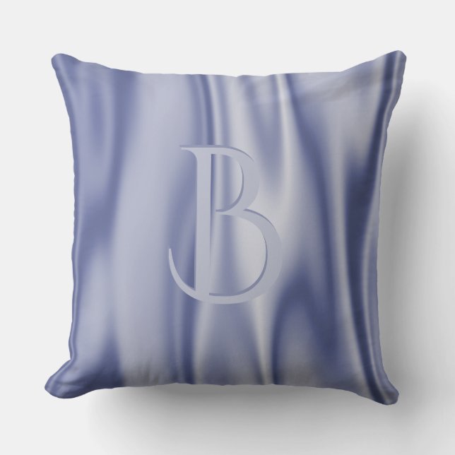 Personalise:  Light Blue Faux Satin Fabric Cushion (Front)