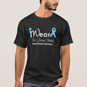 Personalise Light Blue Ribbon Prostate Cancer T-Shirt