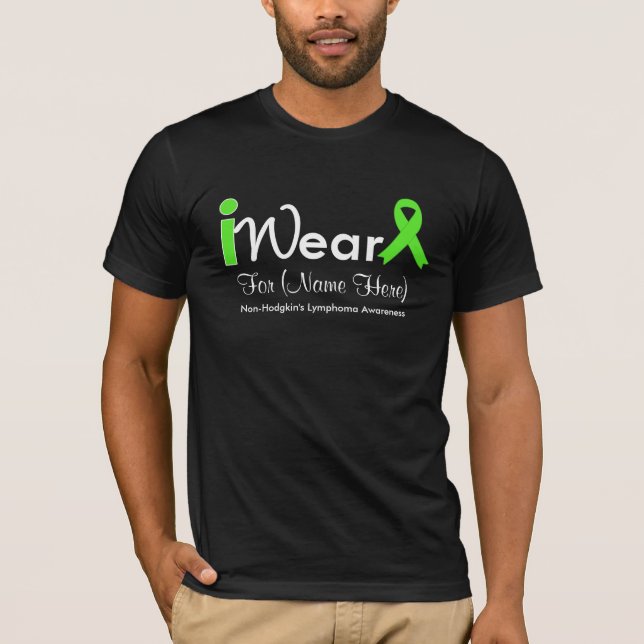 Personalise Lime Green Non-Hodgkin's Lymphoma T-Shirt (Front)
