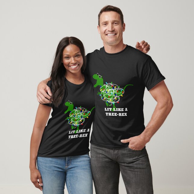 Personalise Lit Like A Tree Trex (T-Rex) Dinosaur  T-Shirt (Unisex)