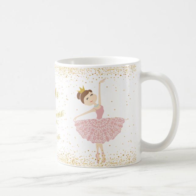 personalise little ballerina name mug (Right)