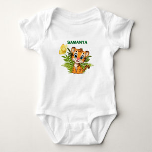 Personalise Little Tiger Butterfly Baby Bodysuit