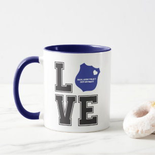 Personalise Love Heart Badge Police Mug
