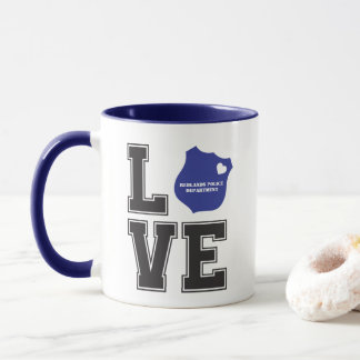 Personalise Love Heart Badge Police Mug