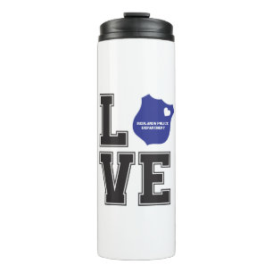 Personalise Love Heart Badge Police Support Thermal Tumbler