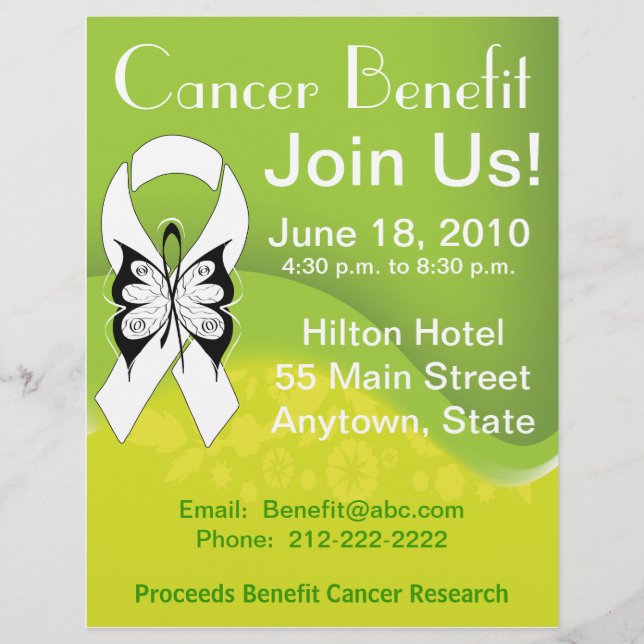 Personalise Lung Cancer Fundraising Benefit Flyer (Front)