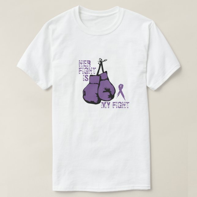 Personalise Lupus Support Her Fight is Mine Boxing T-Shirt (Design Front)