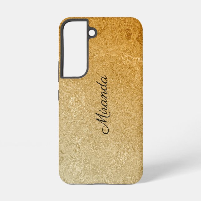 Personalise Luxe Gold Samsung Galaxy S22 Case (Back)