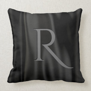 Personalise: Luxurious Black Faux Satin Fabric Cushion