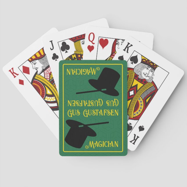 Personalise Magician Top Hat Playing Cards (Back)