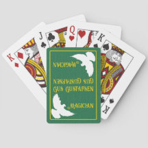 Personalise Magician White Dove Playing Cards