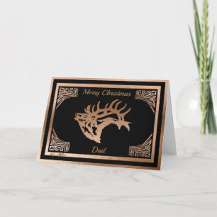 Personalise Majestic Bull Elk Silhouette Holiday Card