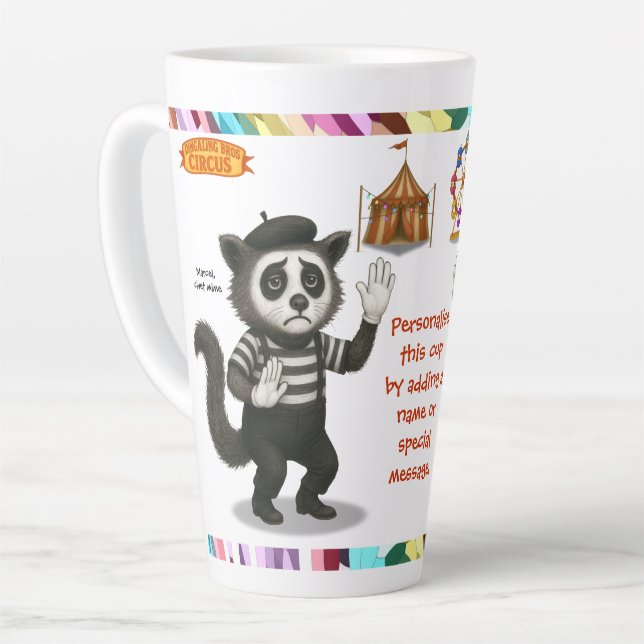 Personalise: Marcel, civet mime Latte Mug (Left Angle)