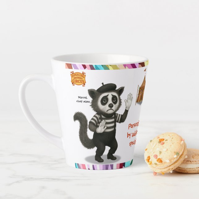 Personalise: Marcel, civet mime Latte Mug (In Situ)