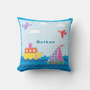 Personalise Marine Craft Ocean Aircraft Blue Sky Cushion