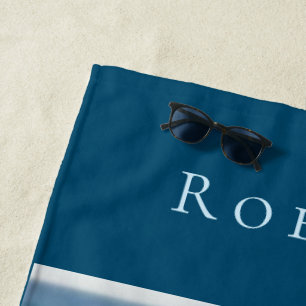 Personalise Marine Theme Hello Summer Adventure Beach Towel