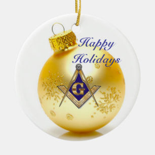 Personalise Masonic Emblem Ceramic Ornament