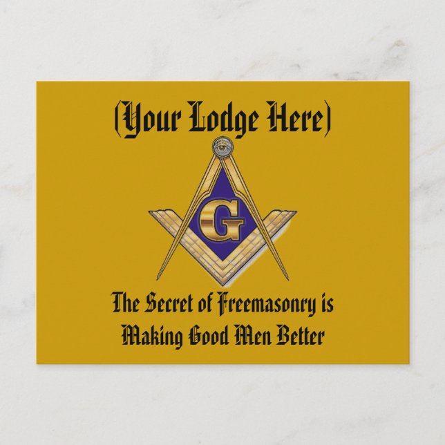 Personalise Masonic Lodge Postcard (Front)