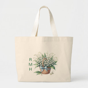 Personalise May Lily of the Valley Tote Bag