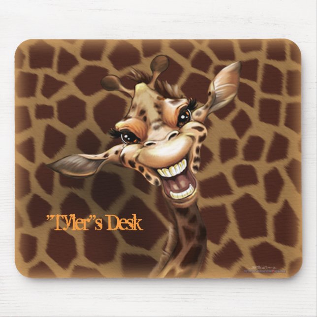 "Personalise me!" Giraffe Mouse Pad (Front)