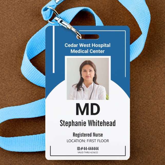 Personalise Medical Employee Photo ID Royal Blue ID Badge (Your photo ID employee badge is not just an identification tool, but a powerful communication medium)