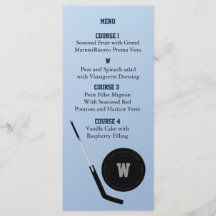 Personalise Menu cards Ice Hockey theme