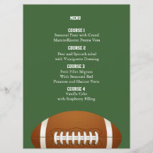 Personalise Menu cards Sports Party football theme