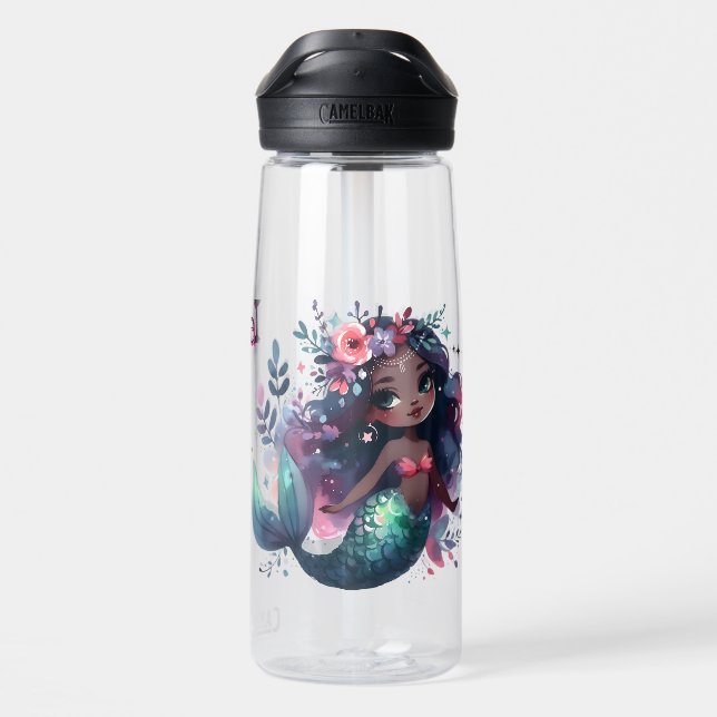 Personalise Mermaid  Water Bottle (Back)