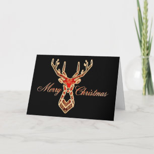 Personalise Merry Christmas Reindeer Card