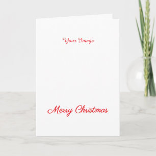 Personalise Merry Christmas White Holiday Card