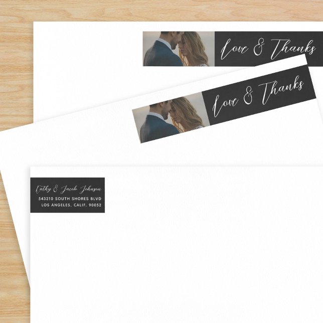 Personalise Message Love and Thanks Newlywed Photo Wrap Around Label (Creator Uploaded)