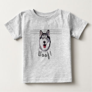 Personalise Message Siberian Husky Baby Bib T-Shir T-Shirt