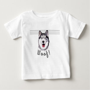 Personalise Message Siberian Husky  Baby T-Shirt