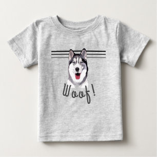 Personalise Message Siberian Husky  Baby T-Shirt